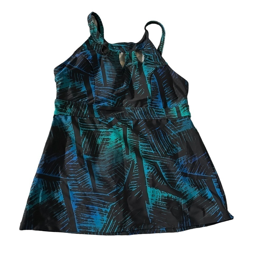 Septangle Women's Halter High Neck Tankini Top Key Hole Bathing Suit size 8
